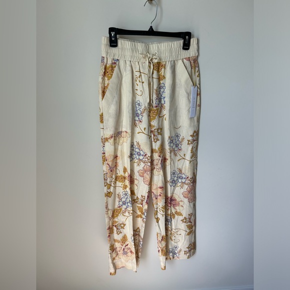 House of Harlow 1960 cream floral Halter & Wide Leg pant Set - Picture 5 of 6
